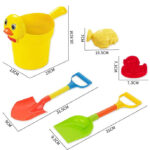 ქვიშაში სათამაშო ვედრო ნიჩბებით კვატი