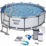 Bestway 5612X Round Pool Set with Filter Pump and ladder - კარკასული აუზი კარტრიჯული ფილტრით, კიბით და ტენტით