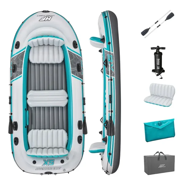 Bestway – ნავი 5 კაციანი"Adventure Elite X5 Raft Set" 364*166*45 (600 კილომდე)