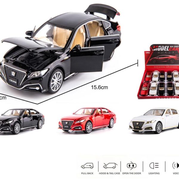 ავტომოდელი(რეპლიკა )TOYOTA CROWN ALLOY ხმოვანი და განათებით