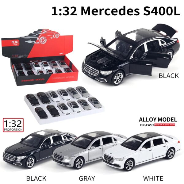 ავტომოდელი(რეპლიკა ) MERCEDES-BENZ S400L ხმოვანი და განათებით 1:32