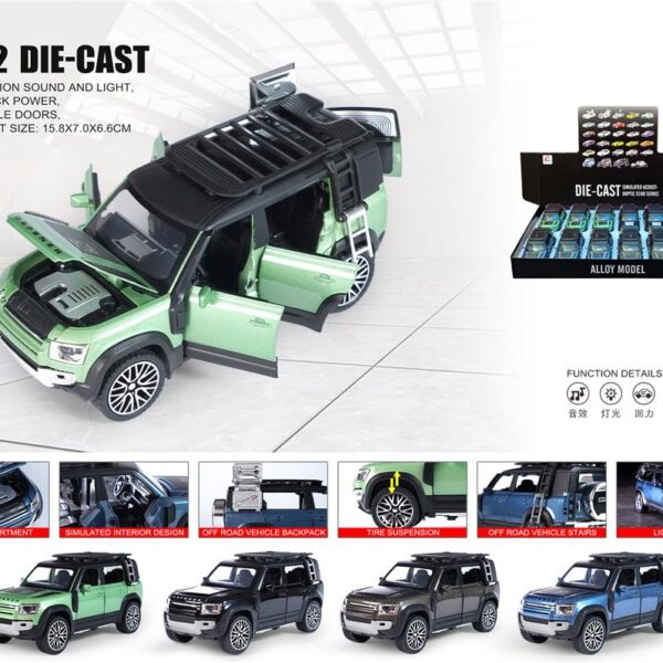 ავტომოდელი(რეპლიკა )LAND ROVER DEFENDER 110 ხმოვანი და განათებით 1:32