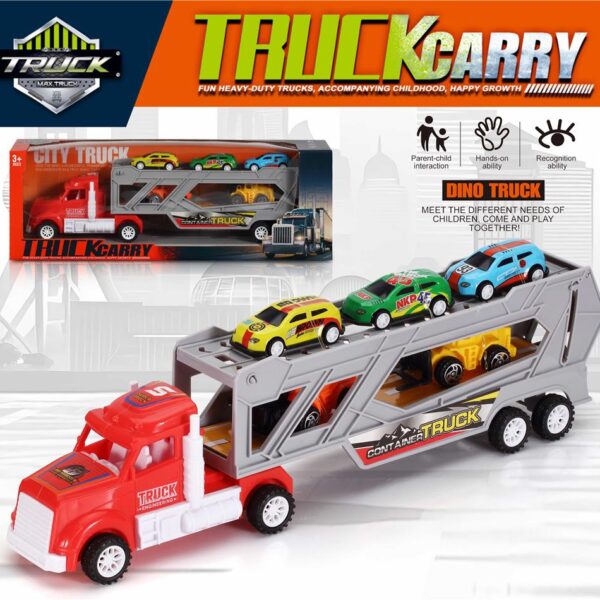 მექანიკური CITY TRUCK(5 მანქანა)წითელი