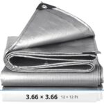 ტენტი ვერცხლისფერი 3.66 × 3.66 მ — სინთეზური წყალგამძლე