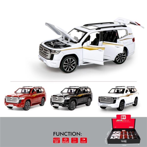 საკოლექციო შენადნობის ჯიპი 1:32 Toyota Land Cruiser სტილში, სრულად გახსნადი