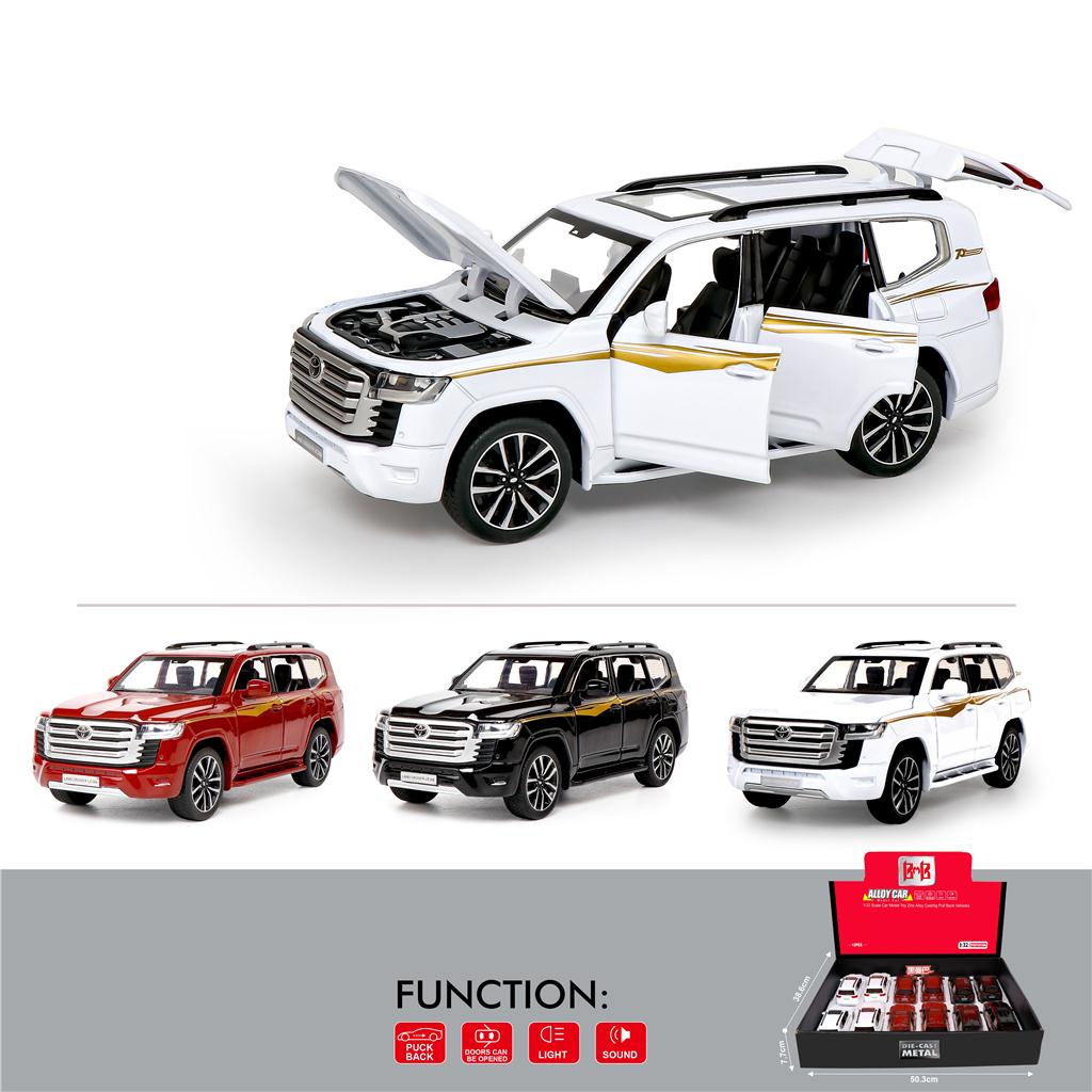 MKR486476 საკოლექციო შენადნობის ჯიპი 1:32 Toyota Land Cruiser სტილში, სრულად გახსნადი - Image 1