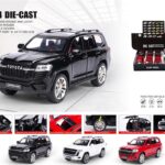 საკოლექციო შენადნობის ჯიპი 1:24 Toyota Land Cruiser სტილში, სუნთქვის ჭერითა და სავარძლებით